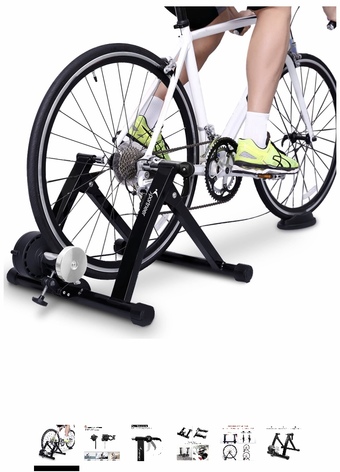 sportneer bike trainer stand steel bicycle exercise magnetic stand with noise reduction wheel for road bike