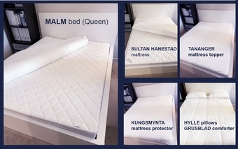 TANANGER Mattress topper, white, Queen - IKEA