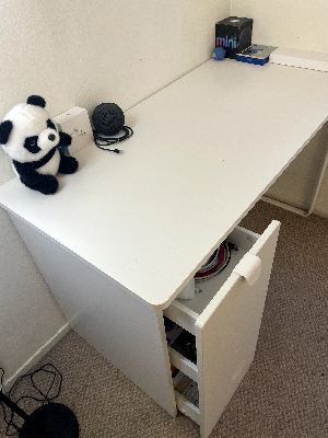 IKEA Modern White Desk with Built-In Storage – Very good Condition 1