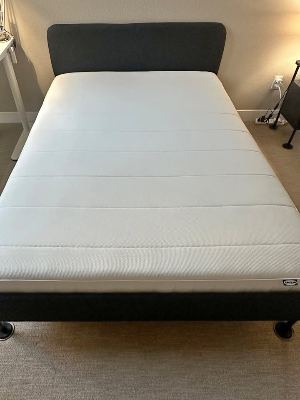 IKEA Slattum Bed Frame & Vesteroey Spring Mattress 1