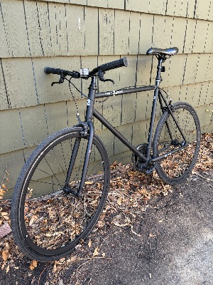 (Reserved) Retrospec Harper Fixie / Single-Speed Bike – Size L, Matte Black + Chain Lock 1