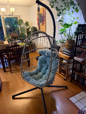 Large hanging egg swing chair 1
