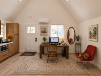 Furnished cottage with skylight loft workspace, 7 min bike to Stanford, available August 1, 2026 2